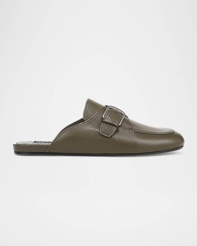 Minetta Leather Buckle Mules